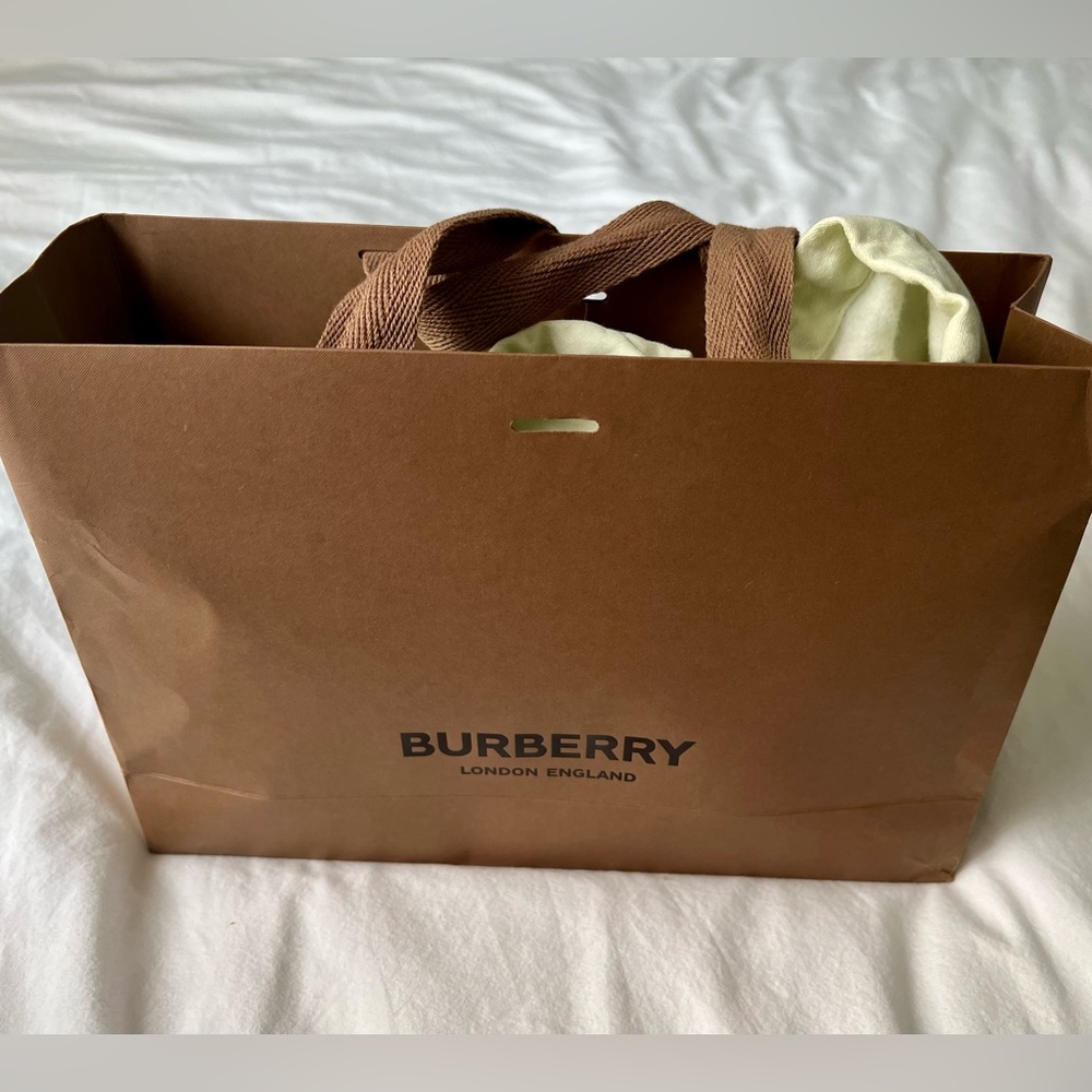 Burberry Beige Black Red Check Woven Crossbody Bag with Gold Chain - Picture 7 of 8